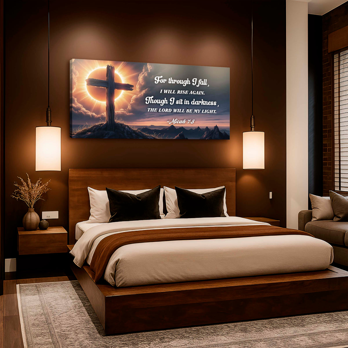 Micah 7:8 - The Lord Will Be My Light Faith Sign