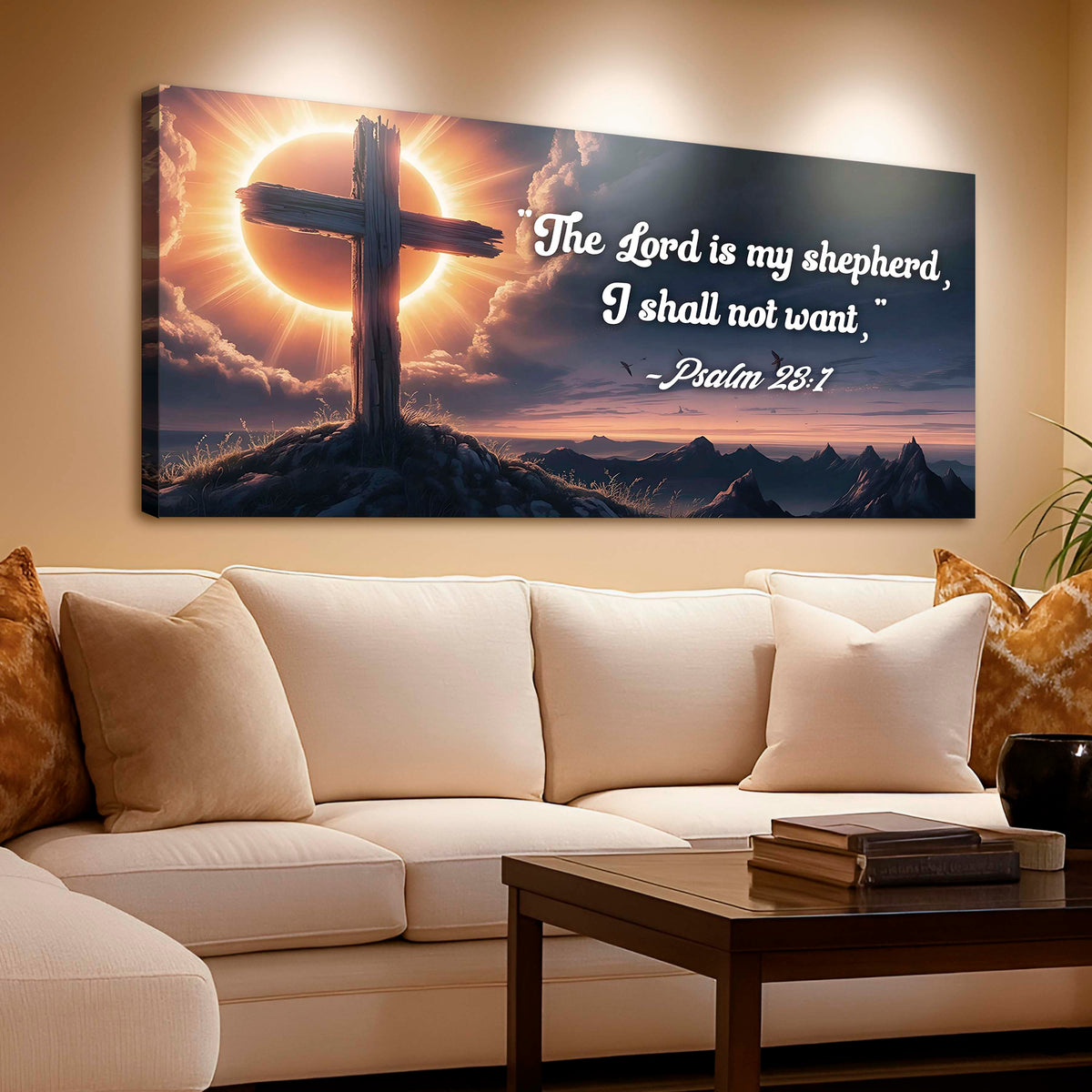 Psalm 23:1 - The Lord Is My Shepherd I Shall Not Want Faith Sign