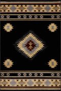 Buckhaven Black Southwestern Area Rug