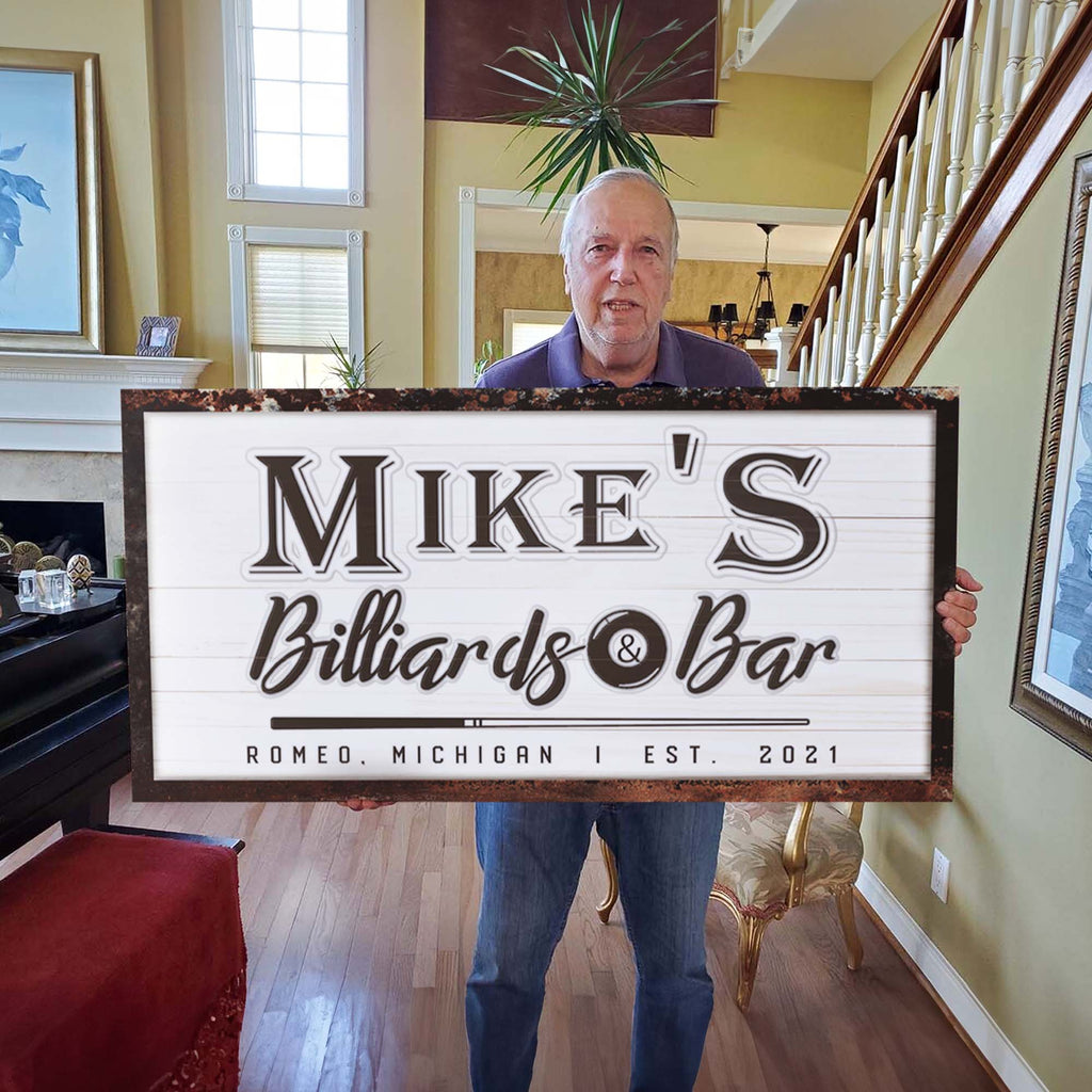 Billiards And Bar Sign