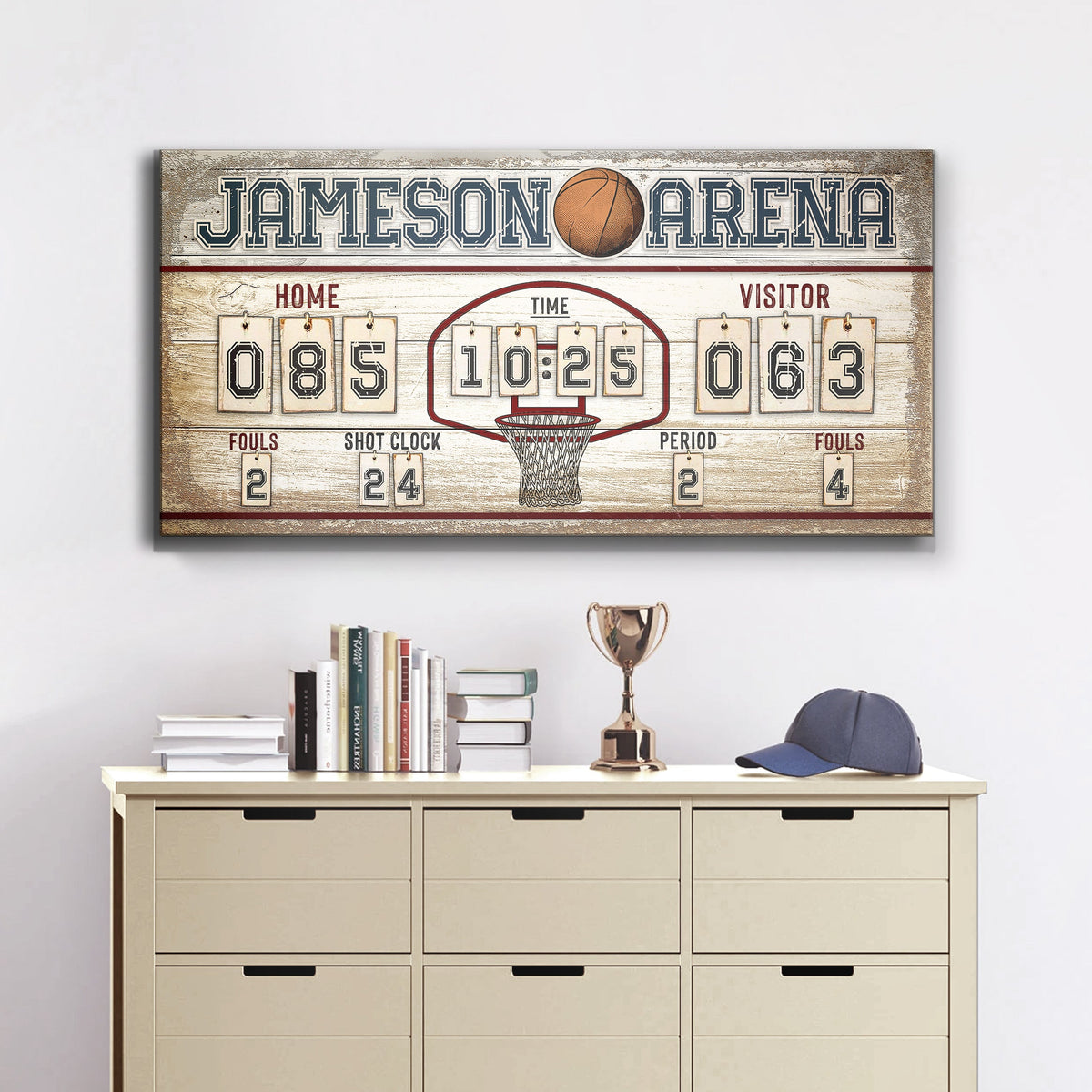 Personalized Basketball Scoreboard Sign