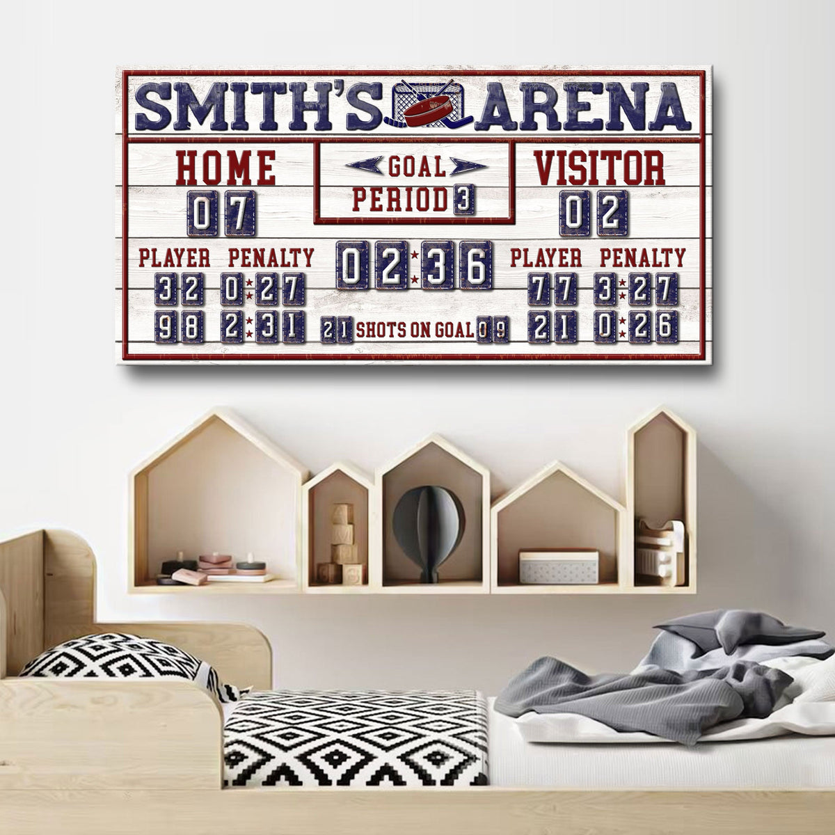 Personalized Hockey Scoreboard Sign
