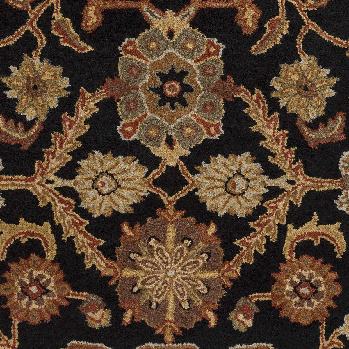 Salix Hand Tufted Black Wool Rug