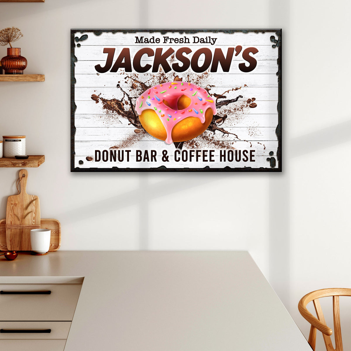 Donut Bar And Coffee House Made Fresh Daily Sign