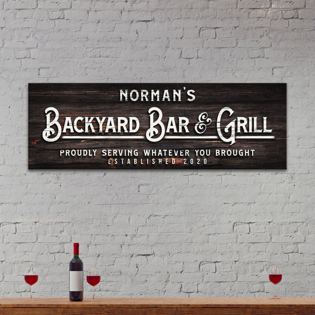 Backyard Bar And Grill Sign II