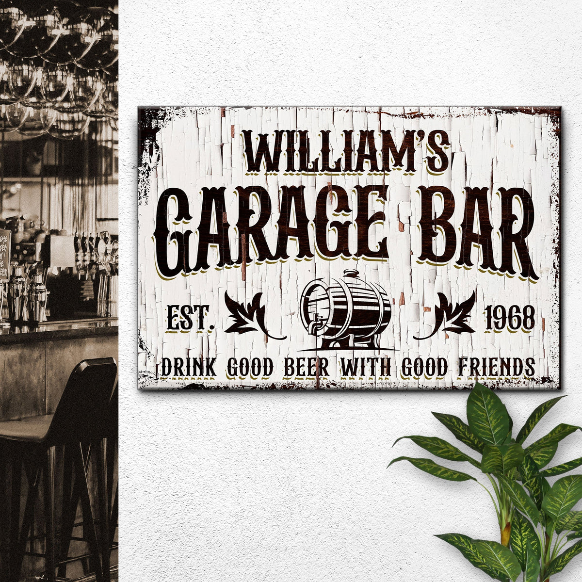 Garage Bar Rustic Wood Sign