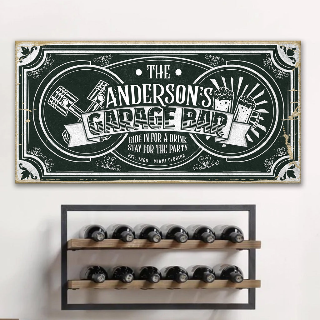 Garage Bar Victorian Vintage Sign