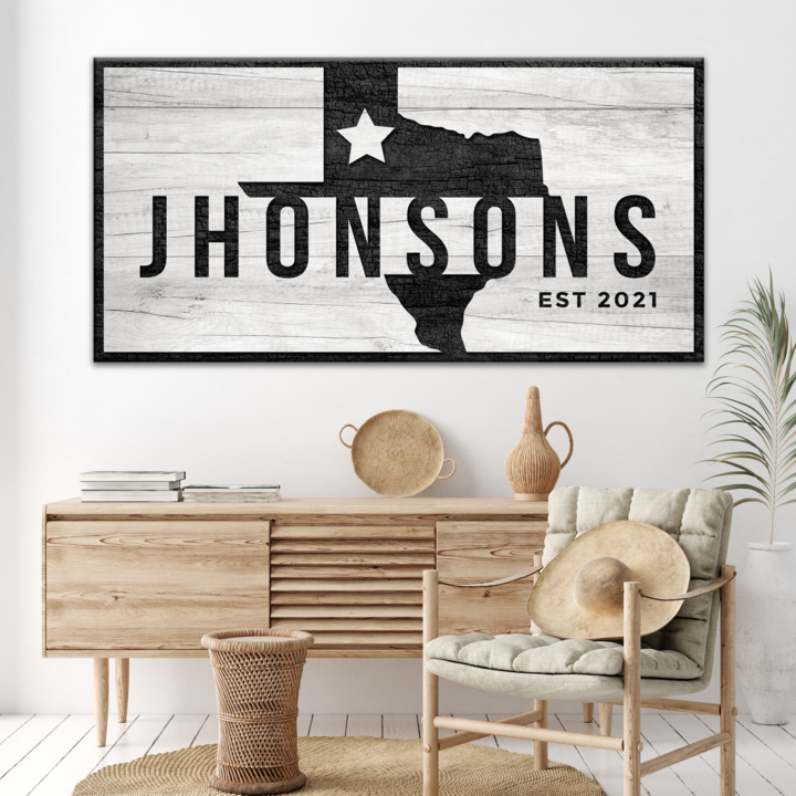Texas Family Name Sign