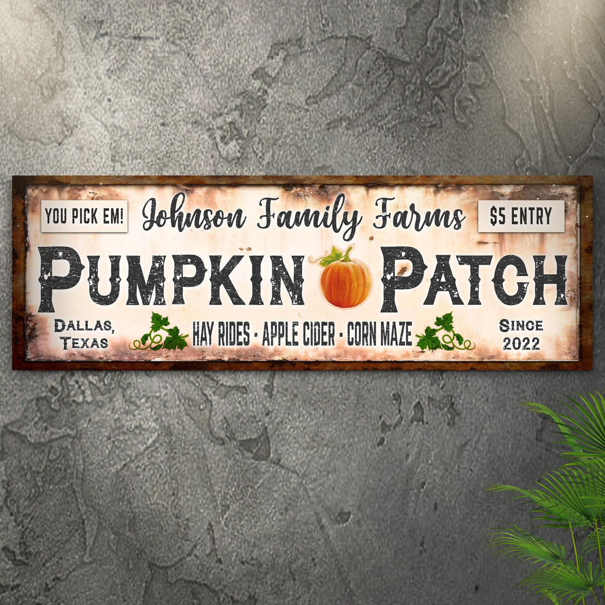 Family Farms Pumpkin Patch Sign