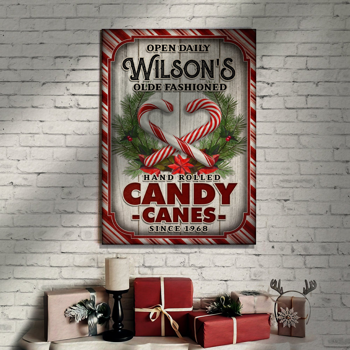 Olde Fashioned Hand Rolled Candy Canes Sign