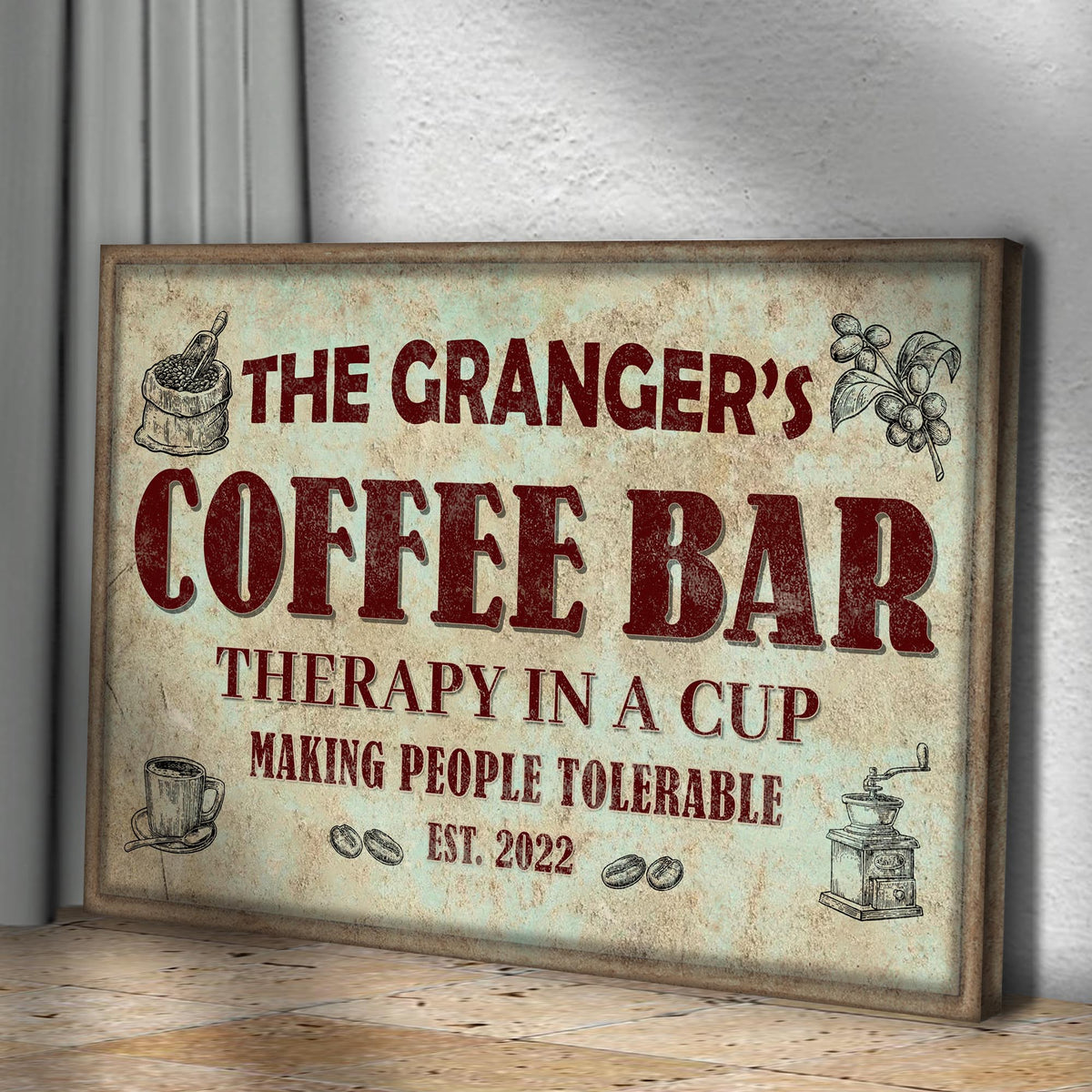 Coffee Bar Therapy In A Cup Sign