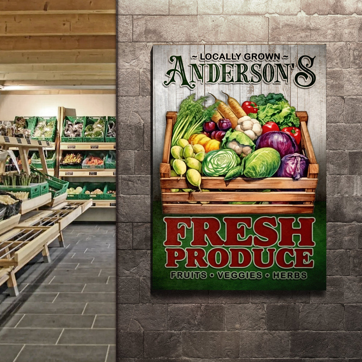 Locally Grown Fresh Produce Sign