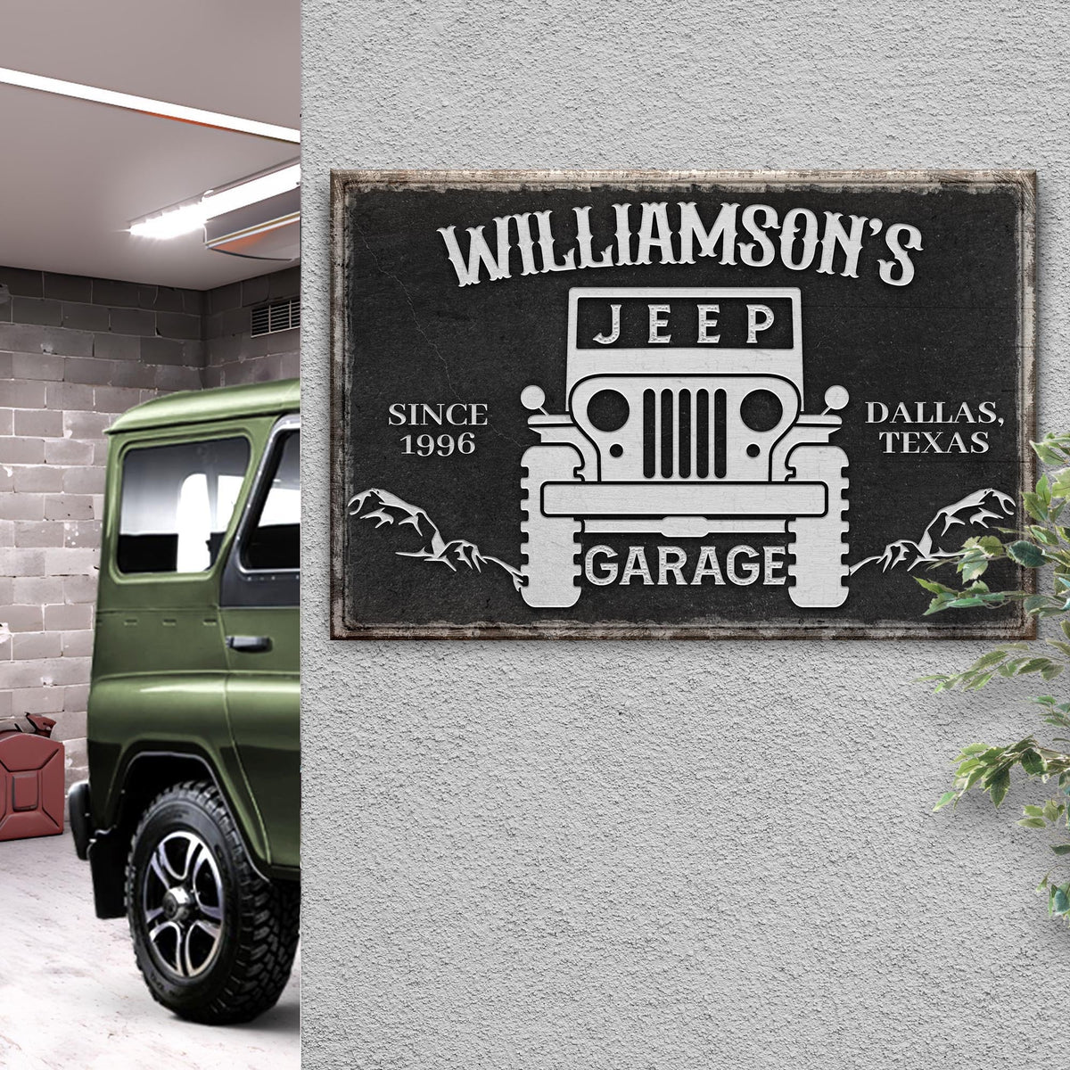Family Garage Jeep Sign