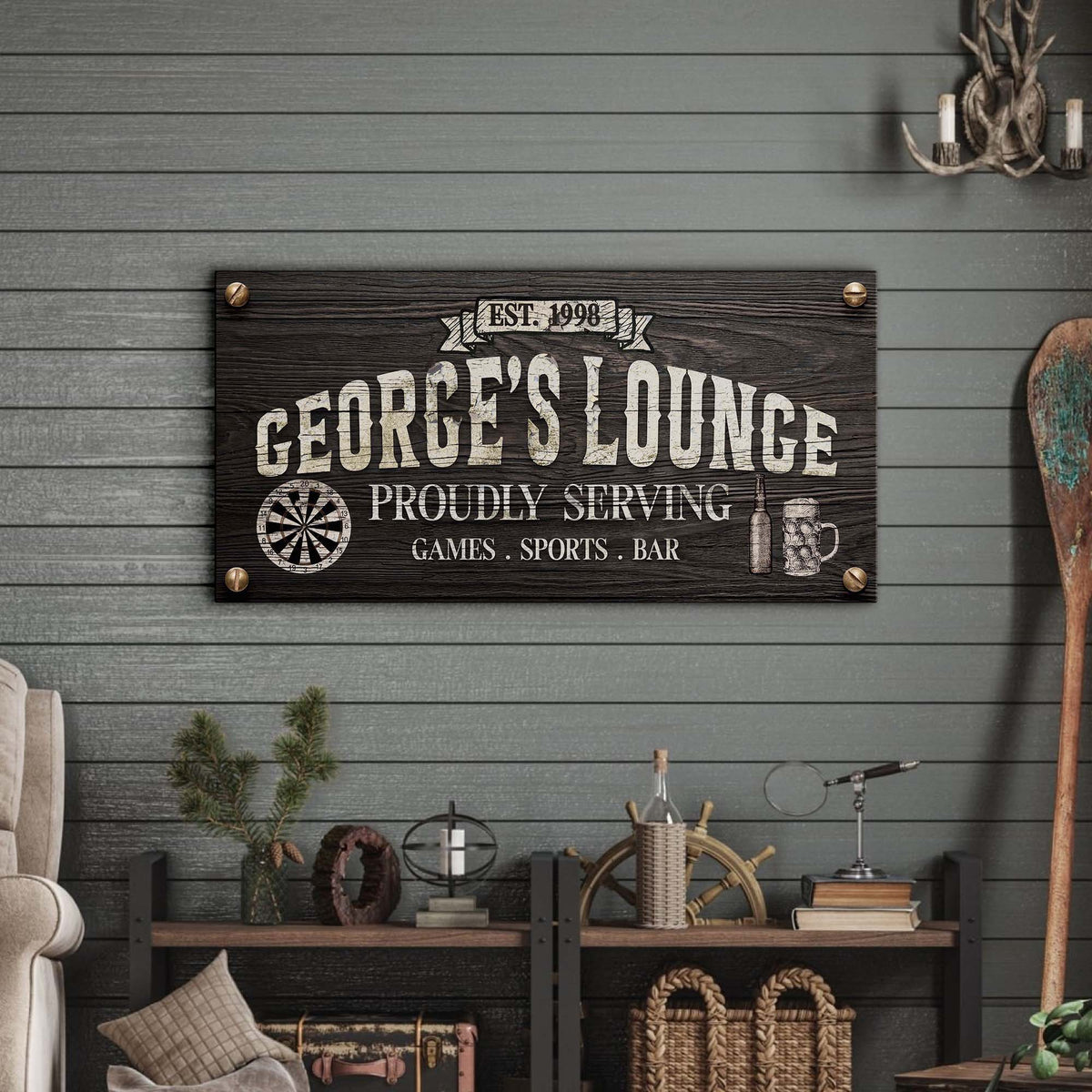 Proudly Serving Lounge Sign