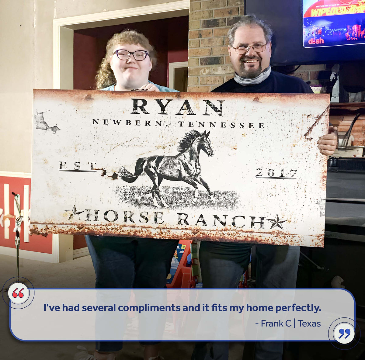 Rustic Horse Ranch Sign