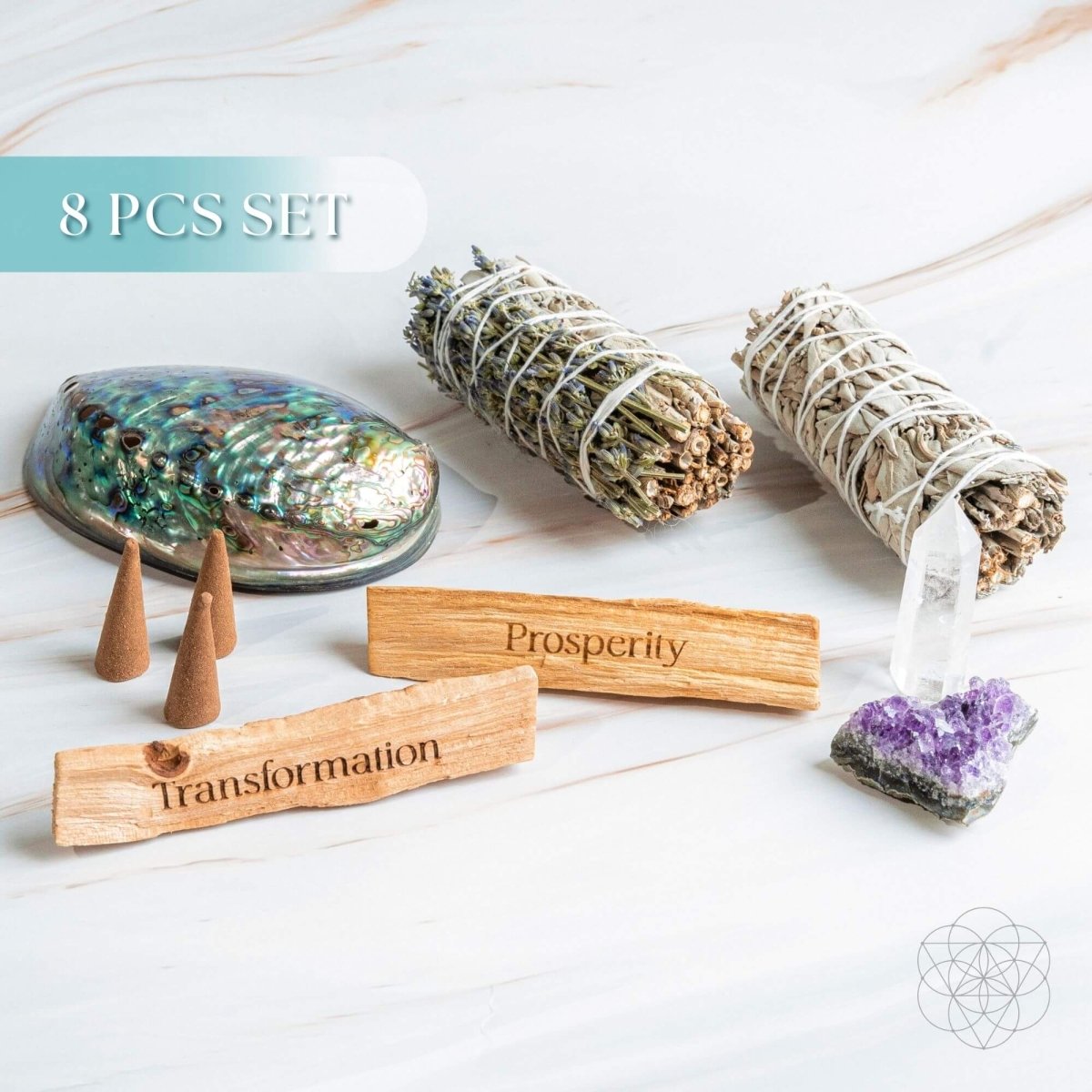 Attract Abundance - Premium Manifestation Smudge Kit (8 Pieces)