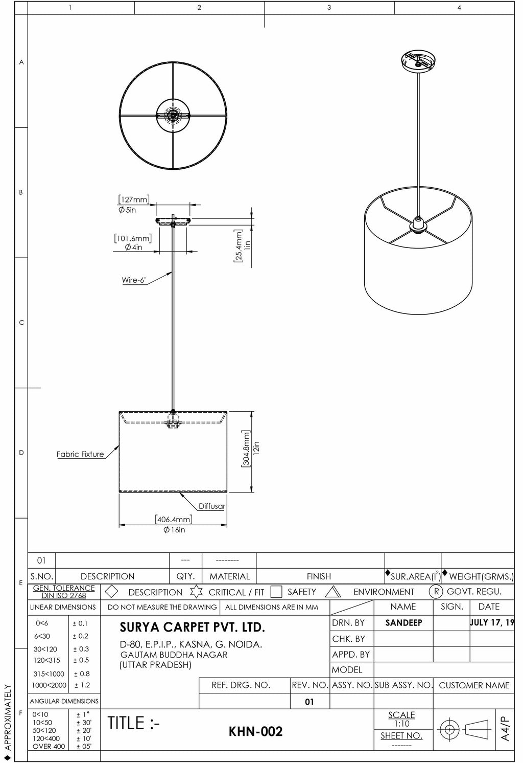 Dows Ceiling Light - Clearance