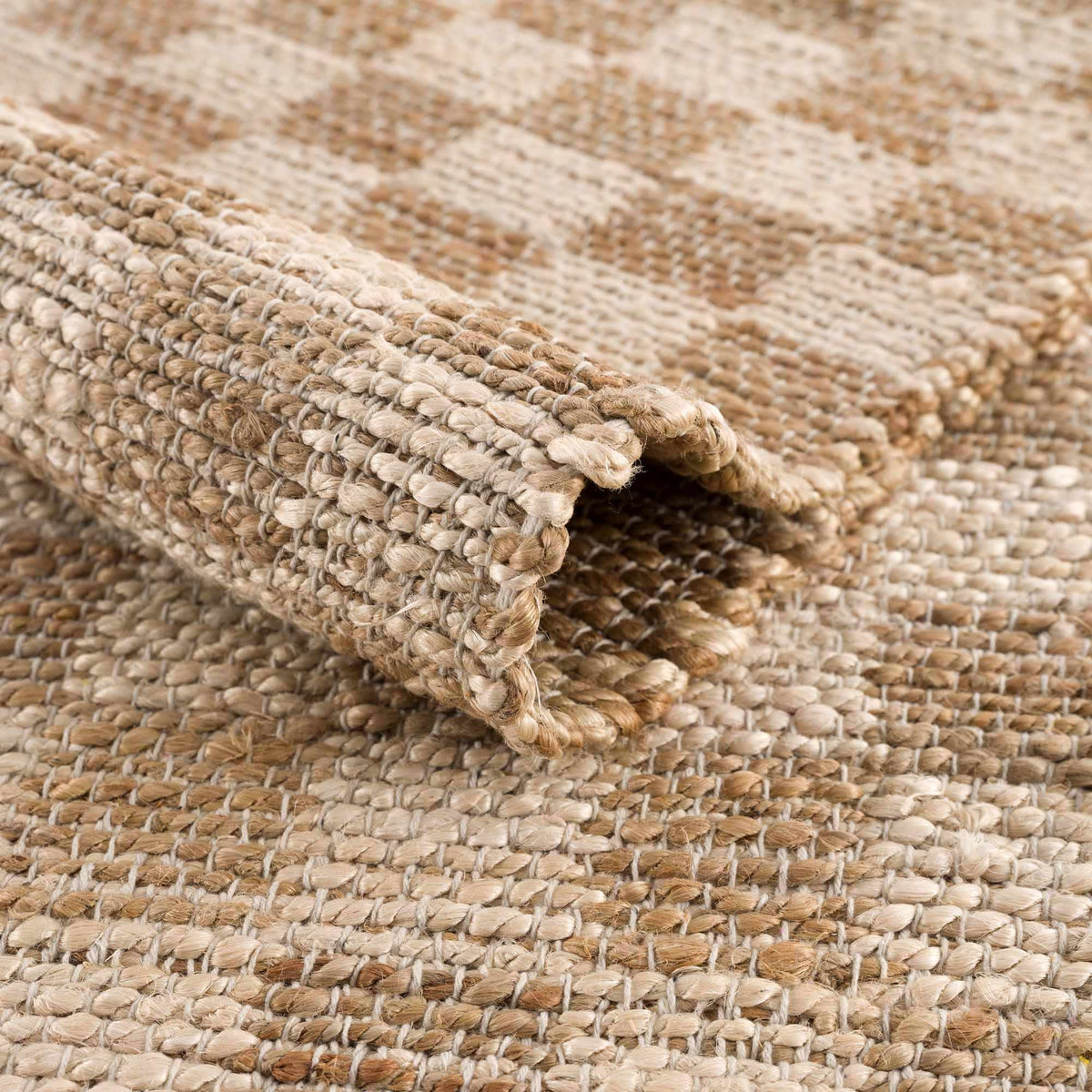 Ionut Checkered Jute Area Rug