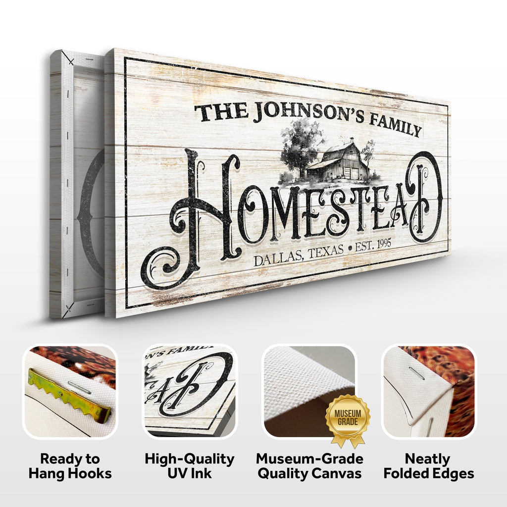 Vintage Farmhouse Homestead Sign
