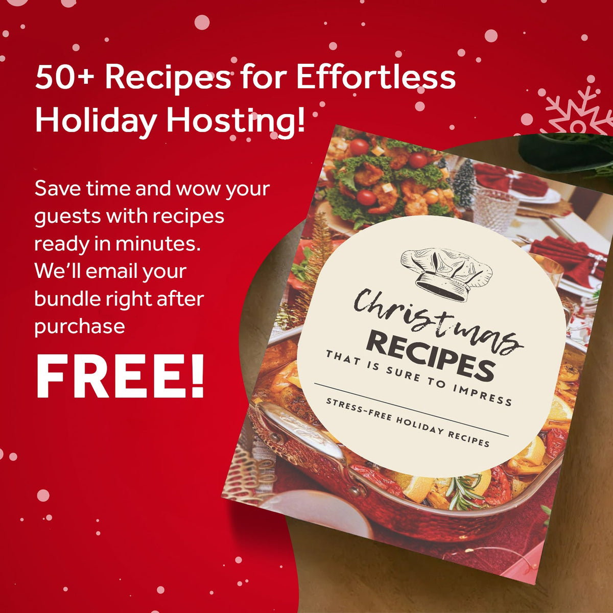 Vintage Christmas Tree Wall Art with Free Christmas Recipe Book