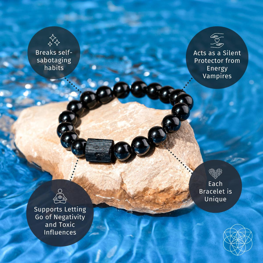 Habit Breaker - Black Obsidian & Tourmaline Bracelet