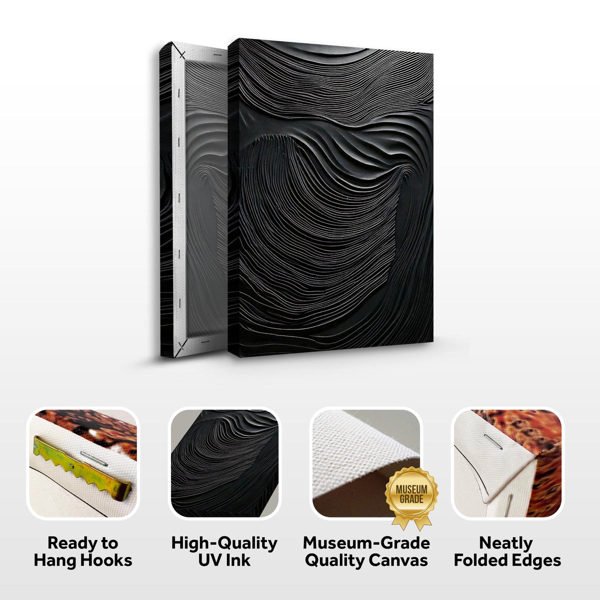 Modern Black Wave Wall Art