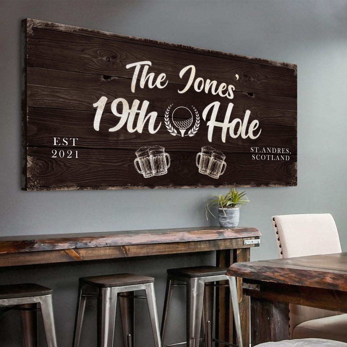 19th Hole Golf Personalized Sign