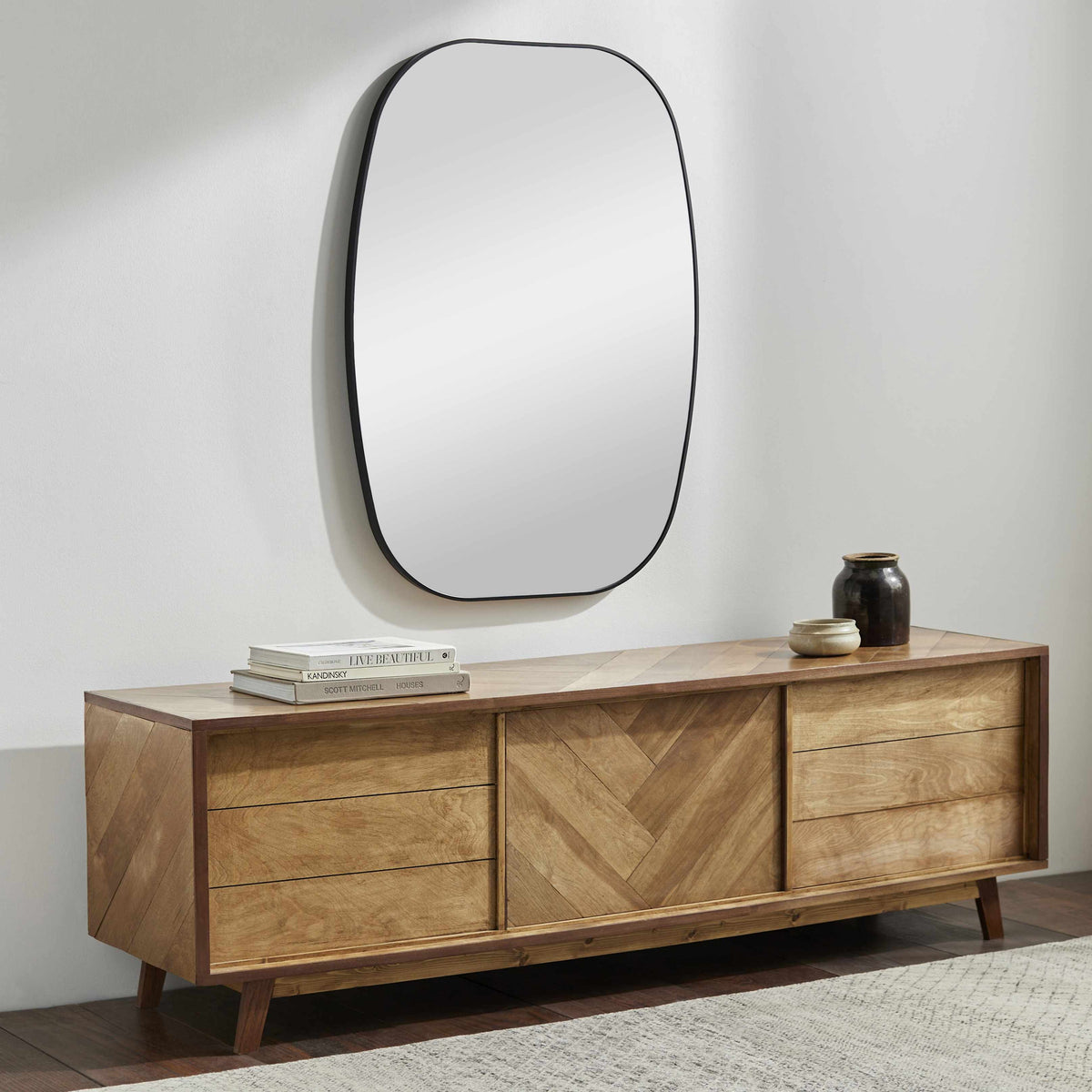 Kopparberg Black Gold Frame Round Mirror