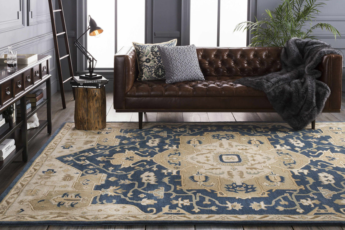Broomfield 1145 Hand Tufted Blue Wool Rug