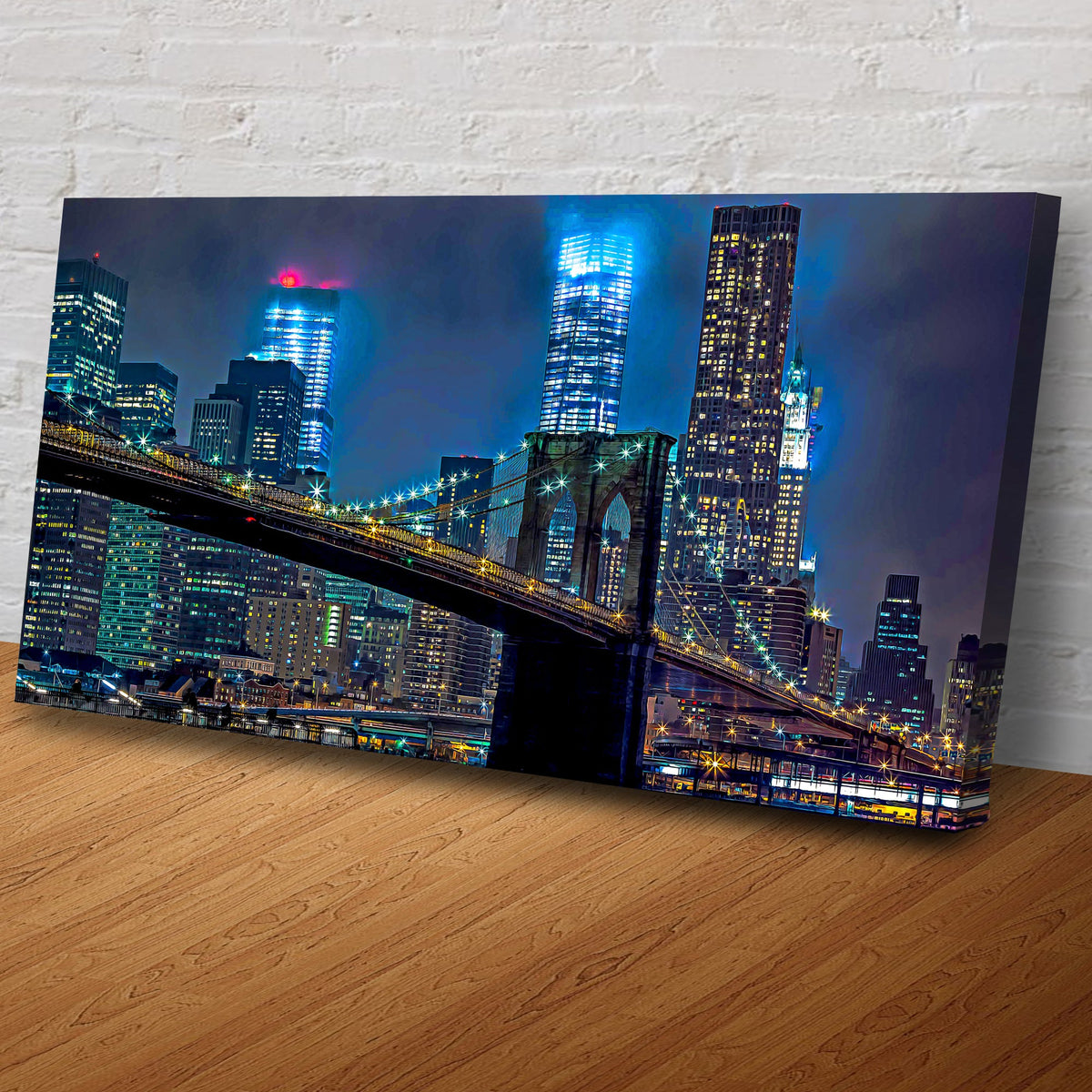 Brooklyn Bridge Night View Canvas Wall Art