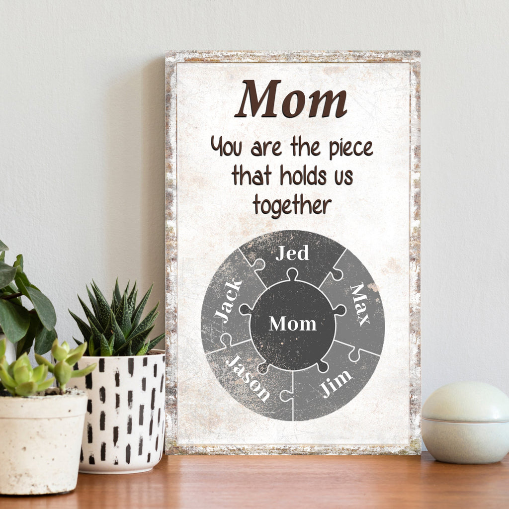 Mom Personalized Puzzle Sign