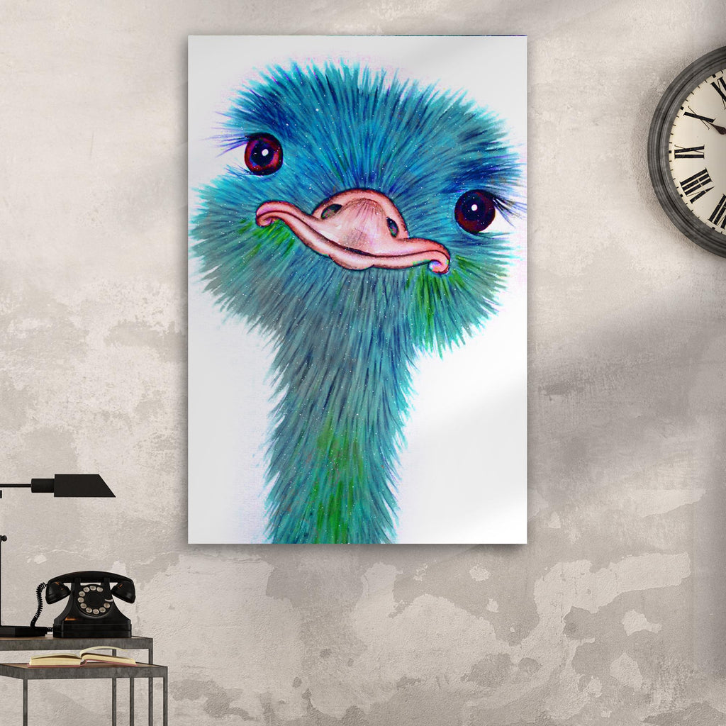 Watercolor Ostrich Canvas Wall Art