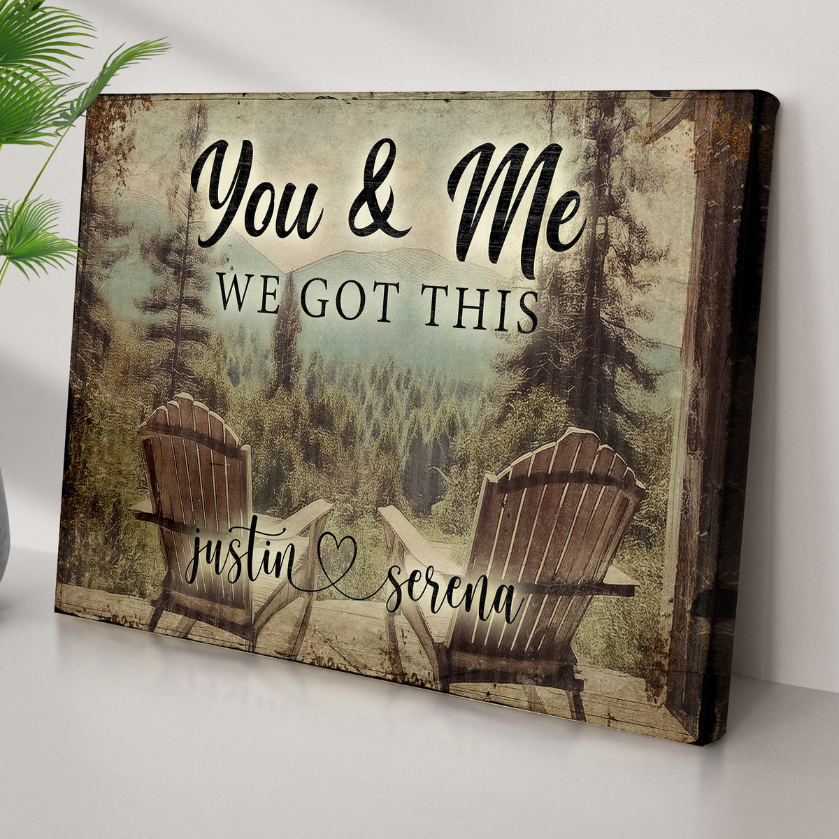 You And Me We Got This Signs | Couple Name Sign Wall Art | Couple Mountain Sign Decor | Personalized Housewarming Gift | Anniversary Gift (ETSY)