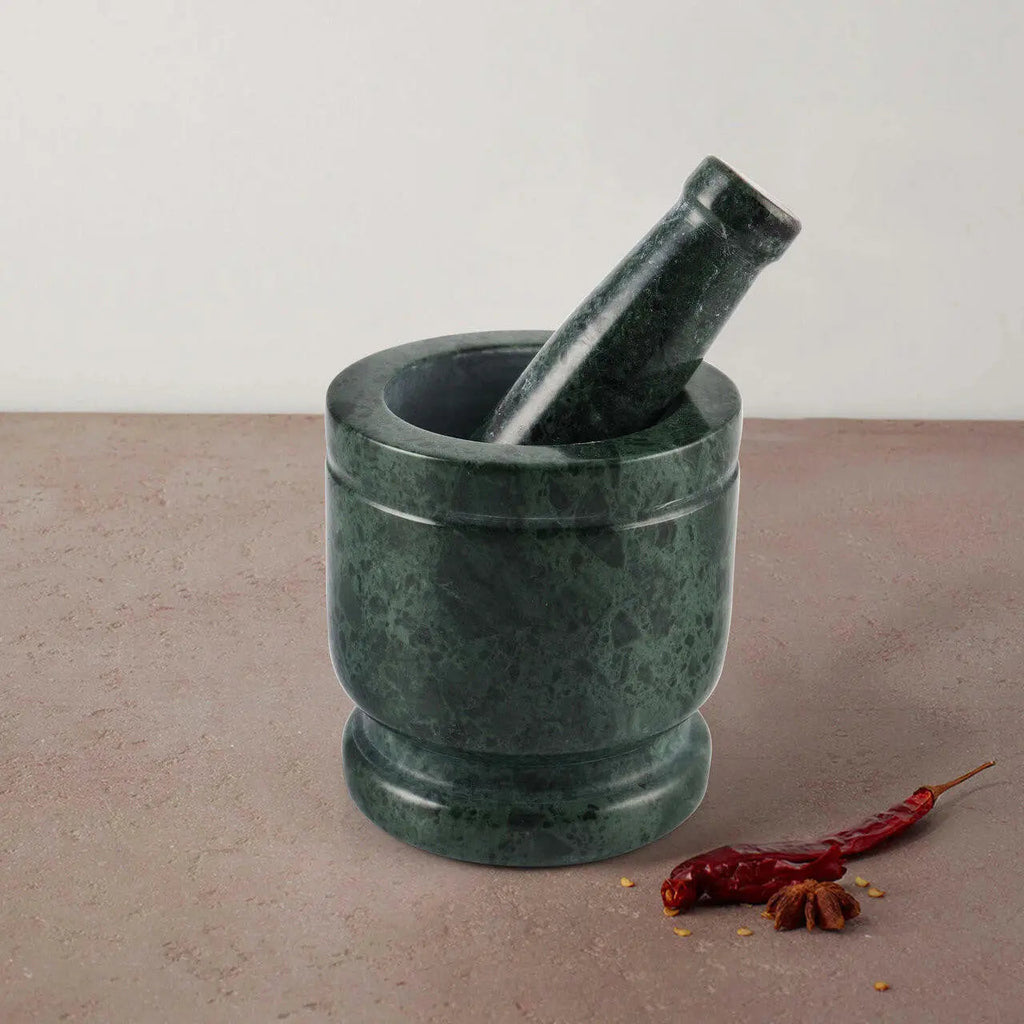 Primrose Green Marble Mortar & Pestle