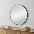 Round Mirror with Black Aluminum Frame