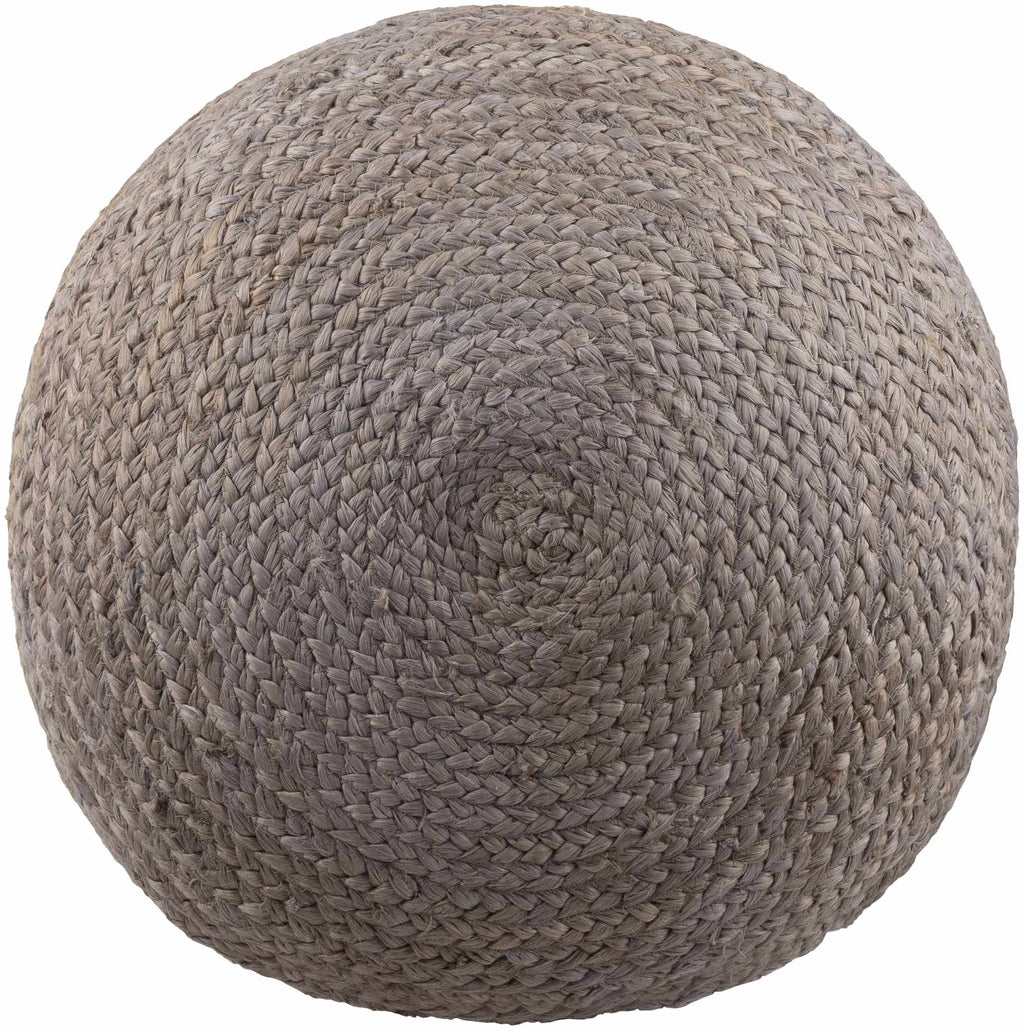 Rockaway Gray Knitted Jute Pouf