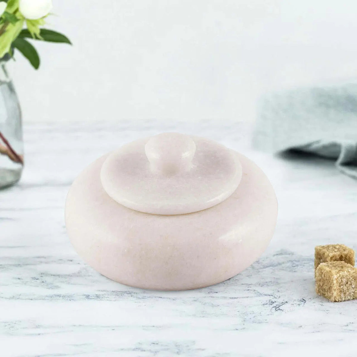 Salero Marble Salt Cellar with Lid