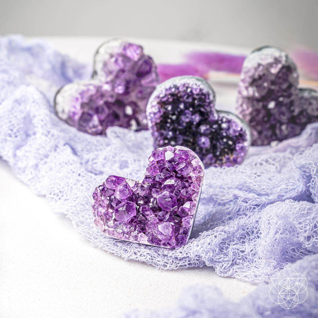 Uruguayan Amethyst Love Heart Cluster - AAA Premium Quality